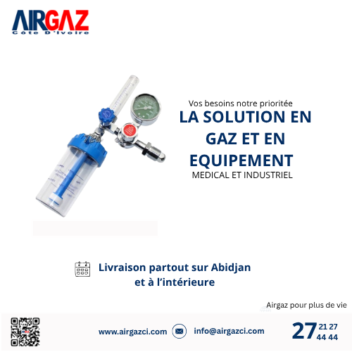 Affiche AIRGAZ : la solution en gaz et en équipement médical et industriel, livraison partout sur Abidjan et à l'intérieur